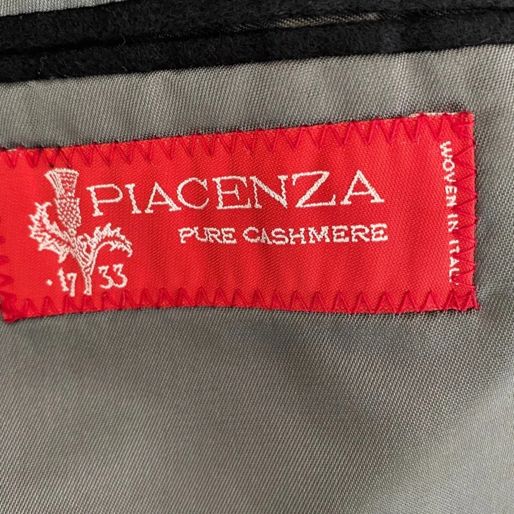 Ken's Man's Shop Piacenza Pure Italian Cashmere Black Blazer Mens 48L USA Made